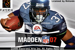 Game Madden NFL 07 (Game Boy Advance - gba)