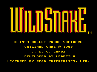 Game Wild Snake (Sega Mega Drive - gen)
