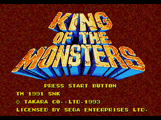 Game King of the Monsters (Sega Mega Drive - gen)