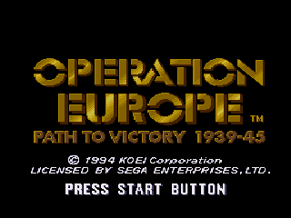 Game Operation Europe - Path to Victory 1939-1945 (Sega Mega Drive - gen)