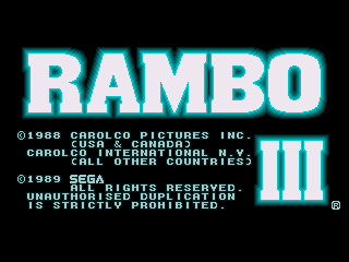 Game Rambo III (Sega Mega Drive - gen)