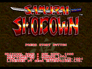 Game Samurai Shodown (Sega Mega Drive - gen)