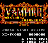 Game Vampire - Master of Darkness (Game Gear - gg)