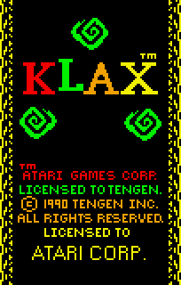 Game cover Klax ( - lynx)