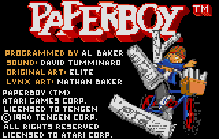 Game Paperboy (Atari Lynx - lynx)
