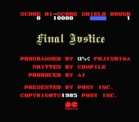 Game Final Justice (Machines with Software eXchangeability - msx1)
