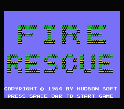 Game Fire Rescue (Machines with Software eXchangeability - msx1)