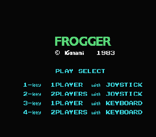 Game Frogger (Machines with Software eXchangeability - msx1)