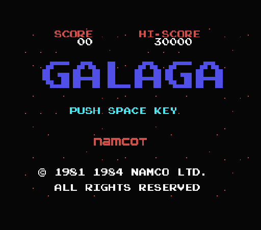 Game Galaga (Machines with Software eXchangeability - msx1)