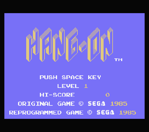 Game Hang On (Machines with Software eXchangeability - msx1)