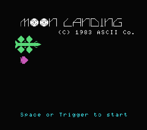 Game Moon Landing (Machines with Software eXchangeability - msx1)