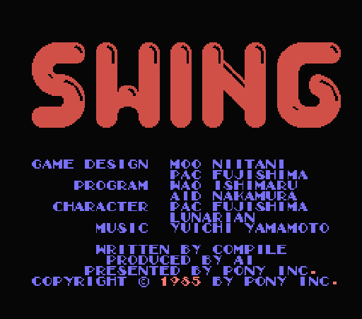 Game Swing (Machines with Software eXchangeability - msx1)