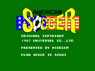 Game American Soccer (Machines with Software eXchangeability 2 - msx2)