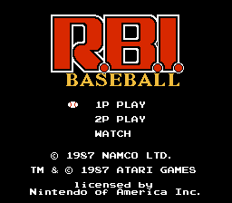 Game Atari RBI Baseball (Dendy - nes)