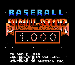 Game Baseball Simulator 1.000 (Dendy - nes)