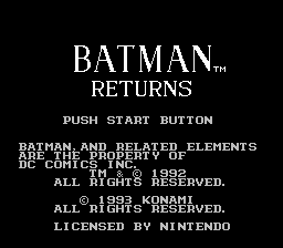 Game Batman Returns (Dendy - nes)