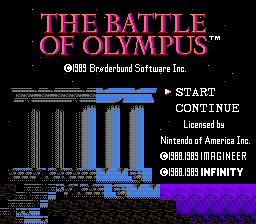 Game Battle of Olympus, The (Dendy - nes)