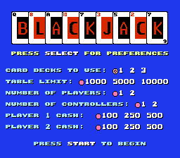 Game Blackjack (Dendy - nes)