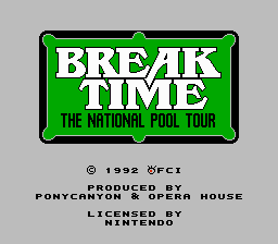 Game Break Time - The National Pool Tour (Dendy - nes)