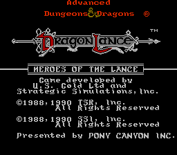 Game Advanced Dungeons & Dragons - Heroes of the Lance (Dendy - nes)