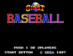 Game Great Baseball (Sega Master System - sms)