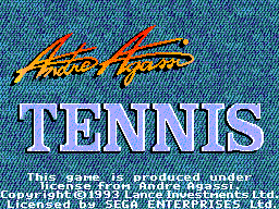 Game Andre Agassi Tennis (Sega Master System - sms)