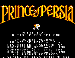 Game Prince of Persia (Sega Master System - sms)