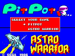 Game Astro Warrior & Pit Pot (Sega Master System - sms)
