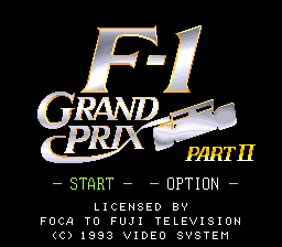 Game F-1 Grand Prix Part II (Super Nintendo - snes)