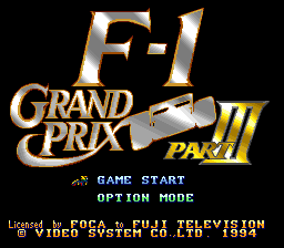 Game F-1 Grand Prix Part III (Super Nintendo - snes)