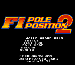 Game F1 Pole Position 2 (Super Nintendo - snes)