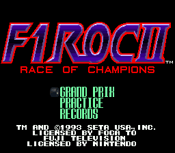 Game F1 ROC II - Race of Champions (Super Nintendo - snes)